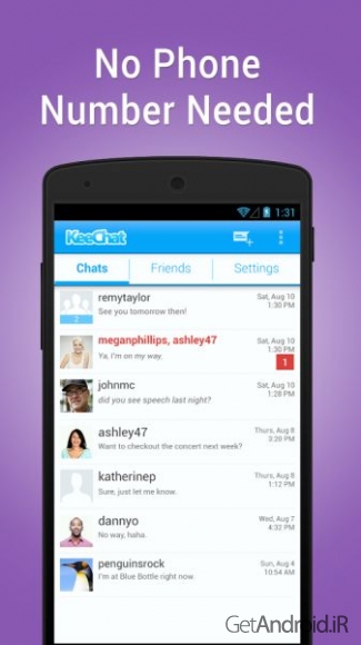 دانلود KeeChat Messenger - Free chats 1.5 - مسنجر کی چت اندروید