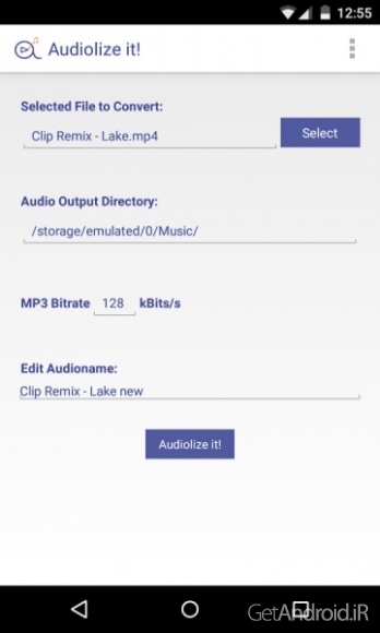 دانلود Audiolize it! Pro – Converter 1.1.1 برنامه تبدیل فایل های صوتی و تصویری به فرمت Mp3 اندروید
