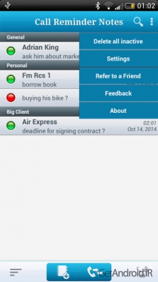 دانلود Call Reminder Notes 5.0.9 برنامه یادداشت یادآور روی تماس اندروید
