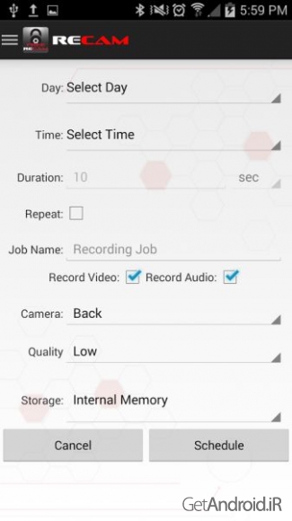 دانلود ReCam v1.8 - برنامه فیلمبرداری و ضبط صدای خودکار اندروید