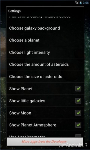 دانلود 3D Galaxy Live Wallpaper Full v1.82 والپیپر زنده کهکشان اندروید