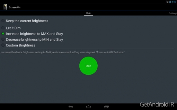 دانلود Screen On Full 1.1.3 برنامه روشن نگه داشتن صفحه نمایش اندروید