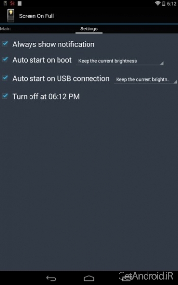دانلود Screen On Full 1.1.3 برنامه روشن نگه داشتن صفحه نمایش اندروید