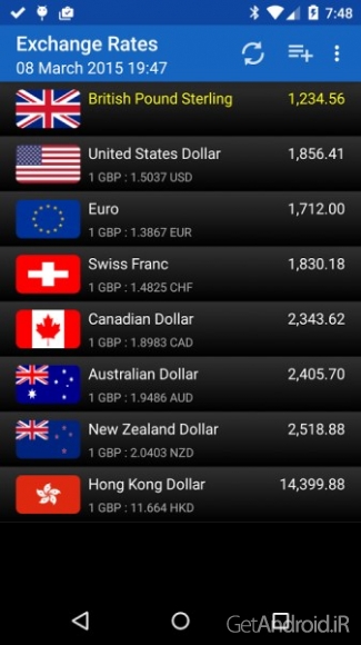 دانلود Exchange Rates (Donate) 1.8.6 برنامه نرخ ارز اندروید