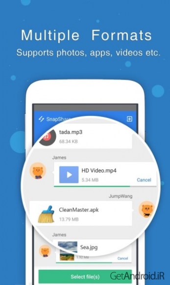 دانلود اسنپ شیر Snap Share – Offline Transfer 1.0.3.108 برنامه انتقال فایل آفلاین اندروید
