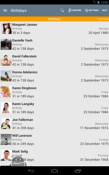 دانلود Birthdays 2017-03-07.53 نرم افزار یادآوری تاریخ تولد اندروید