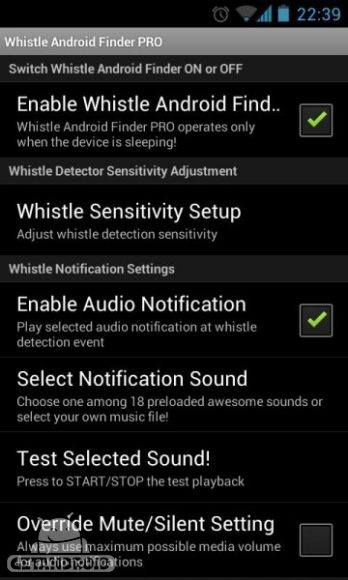 دانلود Whistle Android Finder PRO 5.6 نرم افزار پيدا كردن گوشي با سوت زدن اندروید