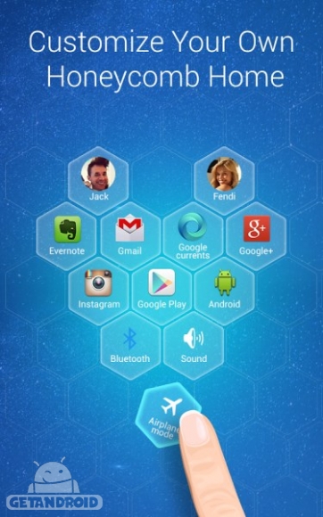 دانلود هانی کامب Honeycomb Launcher 1.0.9 لانچر لانه زنبوری اندروید