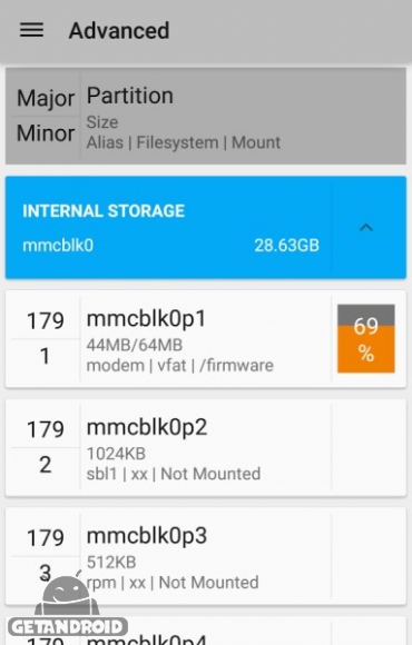 دانلود برنامه Storage Partitions اندروید