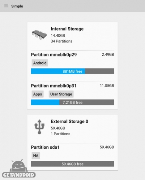 دانلود برنامه Storage Partitions اندروید
