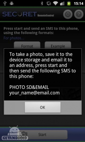 دانلود SECuRET RemoteControl v1.11.0 - برنامه کنترل دوربین دستگاه اندرویدی از طریق اس ام اس