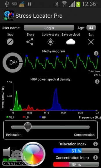 دانلود StressLocator Pro 2.38 برنامه تست سلامتی و تمرکز اندروید