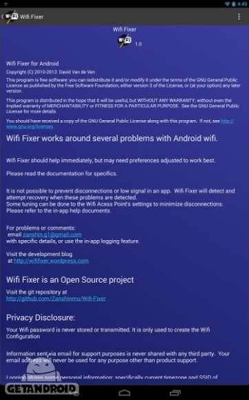 دانلود Wifi Fixer Donated 1.0.5.1b برنامه عیب یابی و تعمیر مشکلات وایرلس اندروید