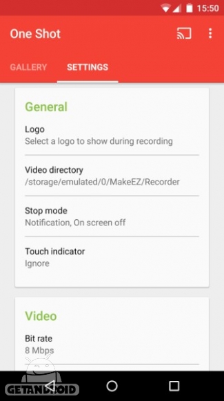دانلود One Shot screen recorder (PRO) 1.2.10 فیلمبرداری از صفحه نمایش اندروید