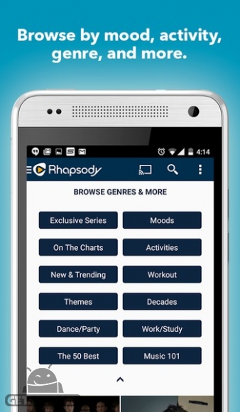 دانلود Rhapsody Music Player 5.1.3.313 - سرویس موزیک راپسودی اندروید