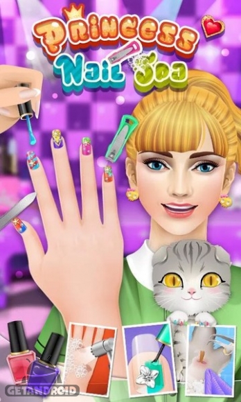 دانلود Princess Nail Salon 2.0.5 - بازی دخترانه آراستن و مانیکور ناخنهای پرنسس برای اندروید
