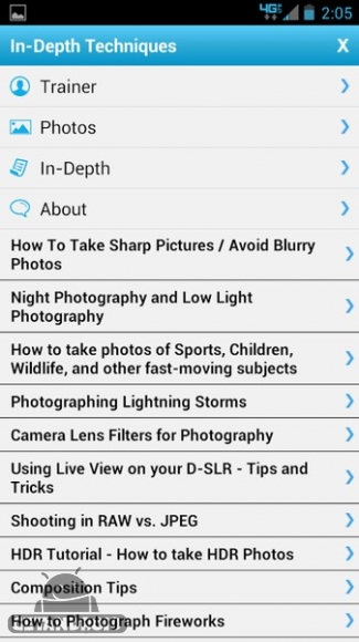 دانلود Photography Trainer v4.3 - برنامه آموزش عکاسی برای اندروید