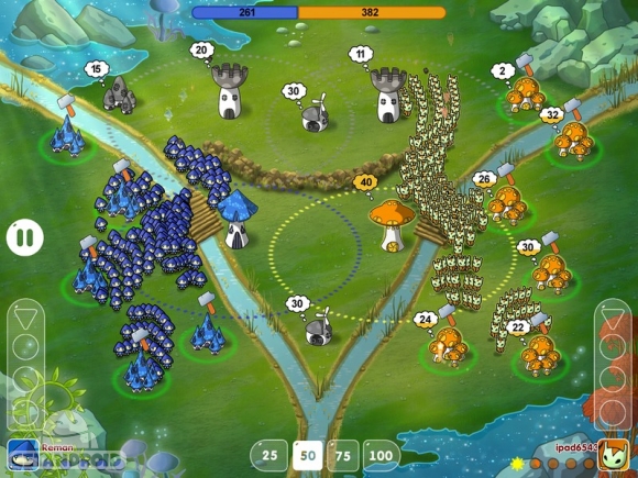 دانلود Mushroom Wars: Space! 1.4.10 - بازی نبرد قارچها:فضا برای اندروید + دیتا