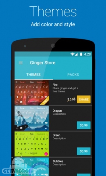 دانلود برنامه Ginger Keyboard Emoji Keyboard اندروید
