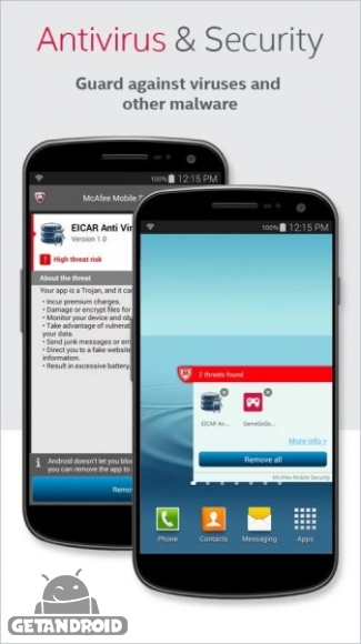 دانلود McAfee Security & Antivirus 4.5.0.843 آنتی ویروس مکافی برای موبایل اندروید
