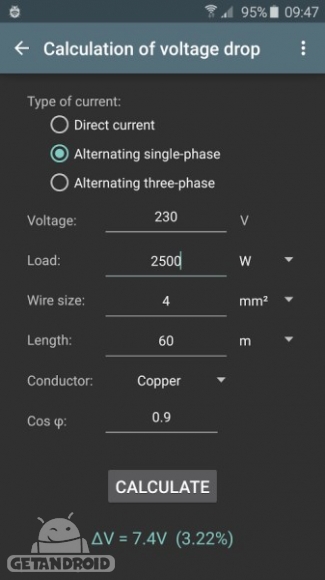 دانلود برنامه Electrical calculations اندروید