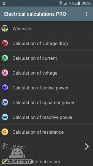 دانلود برنامه Electrical calculations اندروید