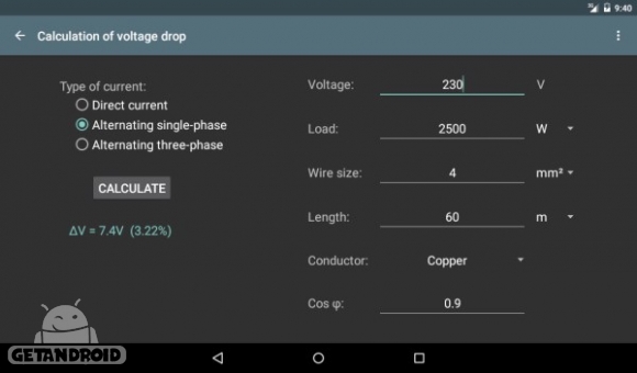 دانلود برنامه Electrical calculations اندروید