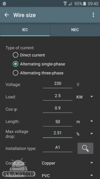 دانلود برنامه Electrical calculations اندروید