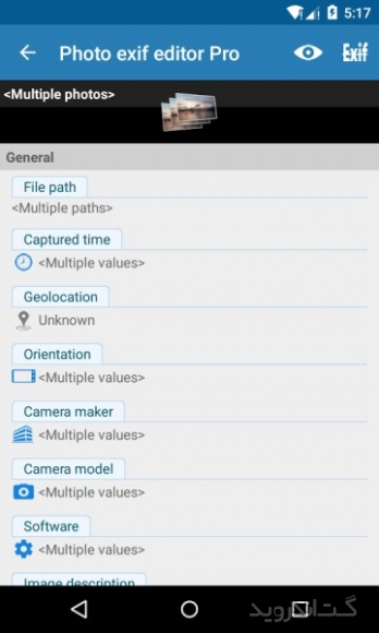 دانلود برنامه Photo exif editor Pro اندروید