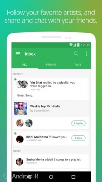 دانلود Saavn Music & Radio 5.5 برنامه دسترسی به موزیک آنلاین اندروید