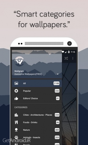دانلود والگرام Wallgram - Awesome Wallpapers 1.2.0 برنامه تصاویر پس زمینه با کیفیت برای گوشی اندروید