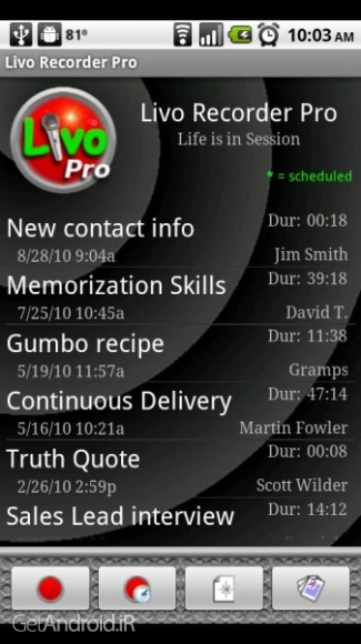 دانلود Livo Recorder Pro 3.8.1 بهترین برنامه ضبط صدای مخفی اندروید