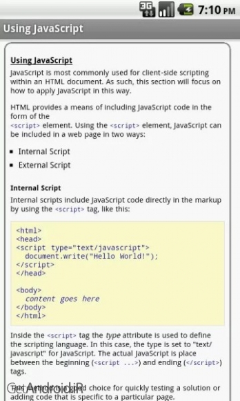 دانلود JS PRO v1.8 نرم افزار آموزش جاوا اسکریپت برای اندروید