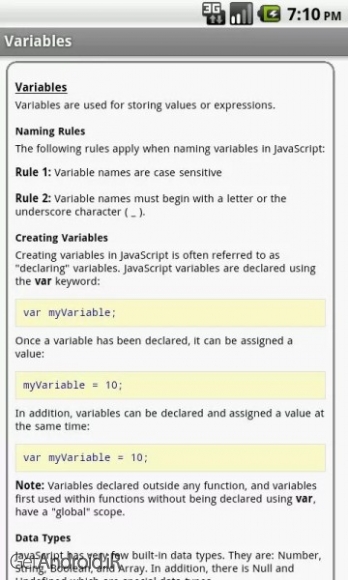 دانلود JS PRO v1.8 نرم افزار آموزش جاوا اسکریپت برای اندروید