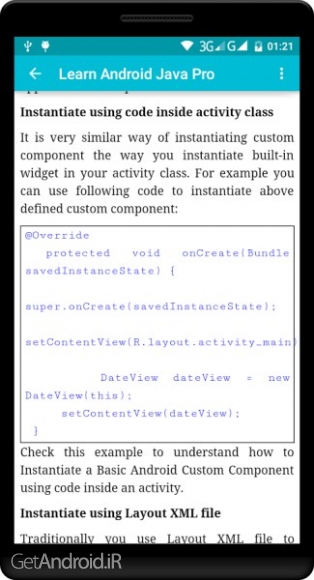 دانلود Learn Android Java Pro v1.4 نرم افزار آموزش برنامه نویسی اندروید