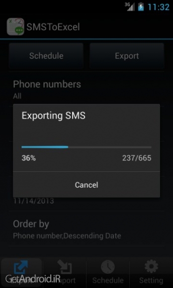 دانلود SMSToExcel Pro 1.2.9 برنامه پشتیبان گیری از اس ام اس اندروید