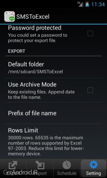 دانلود SMSToExcel Pro 1.2.9 برنامه پشتیبان گیری از اس ام اس اندروید