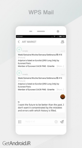 دانلود WPS Mail 4.2.4 برنامه مدیریت کامل ایمیل ها در اندروید