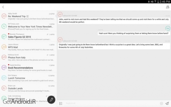 دانلود WPS Mail 4.2.4 برنامه مدیریت کامل ایمیل ها در اندروید