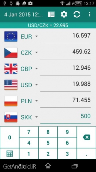 دانلود برنامه مبدل واحد پول و ارز کشورها اندروید