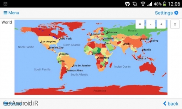 دانلود برنامه اطلس و نقشه کامل جهان اندروید