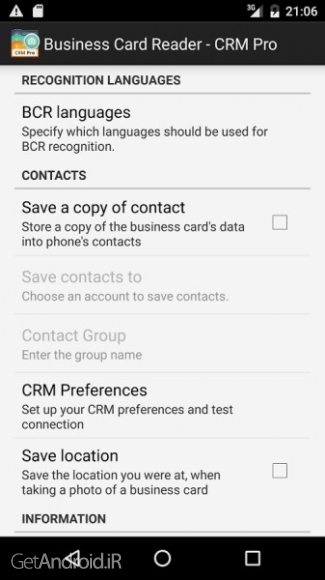 دانلود برنامه Business Card Reader CRM Pro اندروید