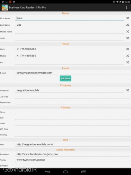 دانلود برنامه Business Card Reader CRM Pro اندروید
