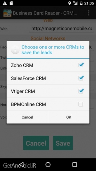 دانلود برنامه Business Card Reader CRM Pro اندروید