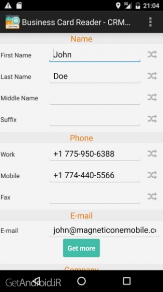 دانلود برنامه Business Card Reader CRM Pro اندروید