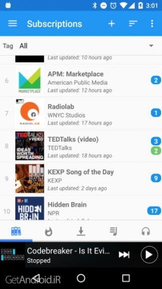 نرم افزار پخش پادکست اندروید
