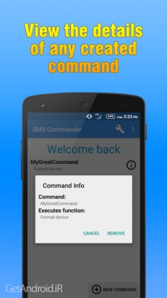 دانلود SMS Commander v2.1 برنامه کنترل گوشی اندرویدی از راه دور با ارسال اس ام اس