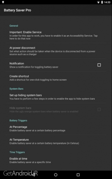 دانلود BatterySaver Lollipop PRO v1.1.6-pro نرم افزار افزایش شارژ باتری گوشی اندروید