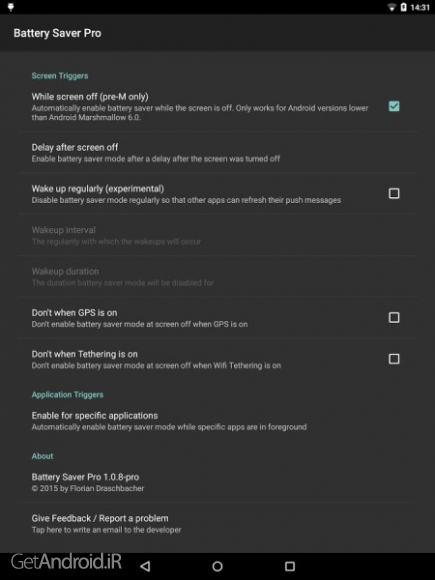 دانلود BatterySaver Lollipop PRO v1.1.6-pro نرم افزار افزایش شارژ باتری گوشی اندروید