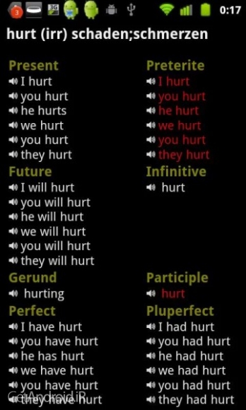 دانلود English Verb Trainer Pro v14139 نرم افزار صرف افعال انگلیسی با ترجمه اندروید